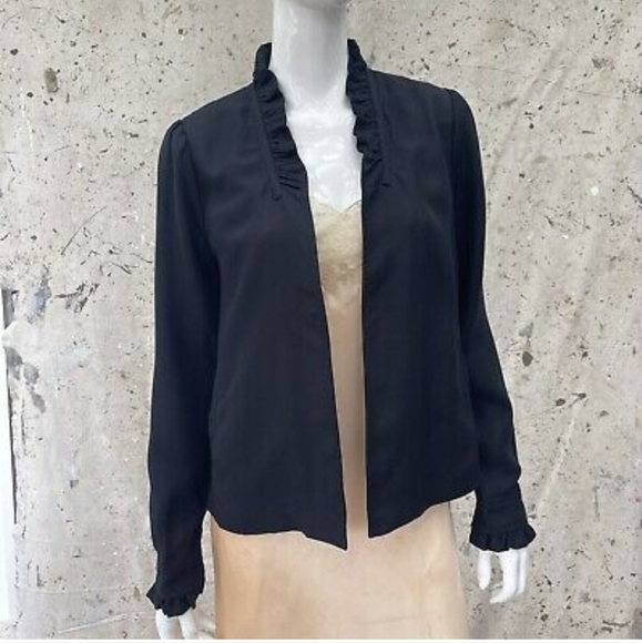 Hinge Seattle Open Boho Black Blazer, Swing Coat, S - Picture 6 of 7
